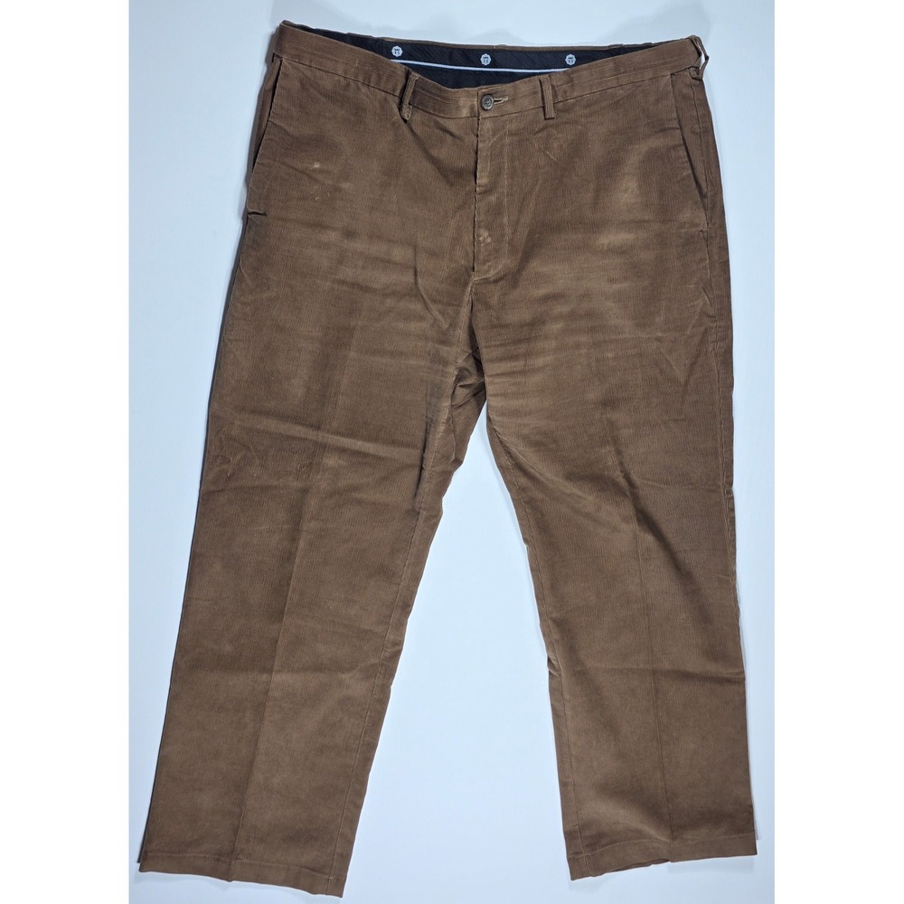Haggar Classic Fit Brown Corduroy Pants Mens 42x29 Cotton Blend Stretch Trousers